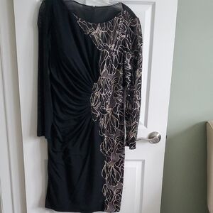 Daymor Couture Elegant Black and Gold Women's Dress
